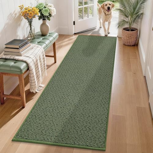 Hallway Runner Rugs Non (Green / 2' x 8')