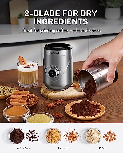 Electric Super Silent Blade Coffee Grinder (Sliver / 2 Bowl)