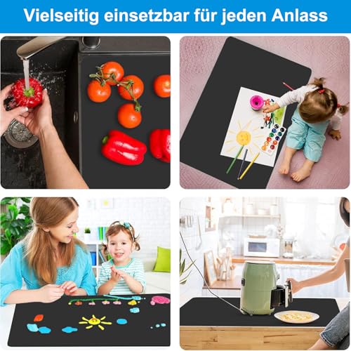 Silicone Mat for Kitchen Counter (Black / 27.5" x 16.5")