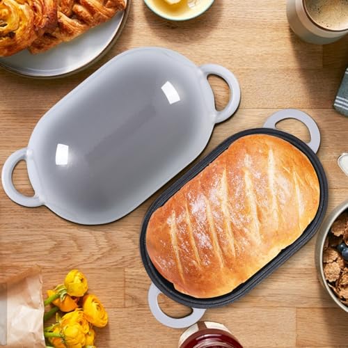 5 QT Enameled Cast Iron Sourdough Bread Oven (Light Gray / 5 QT)