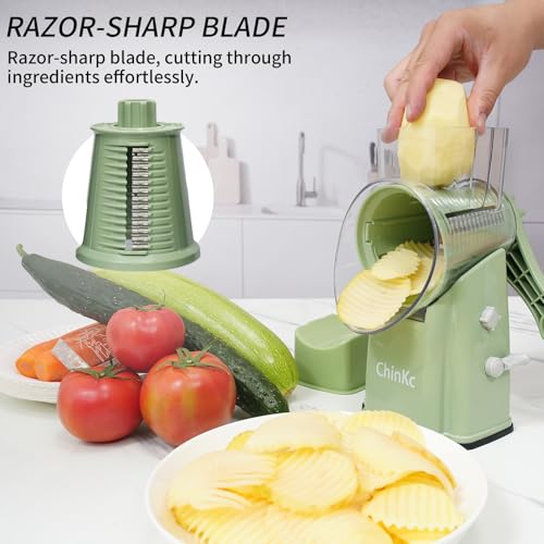 Upgrade Rotary Cheese Grater Shredder with Handle