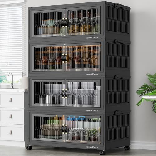 480Qt Stackable Storage Bins with 4 Lids (4 Count)