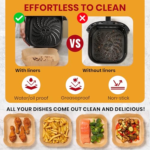 500Pcs Air Fryer Liners Disposable (8" Square)