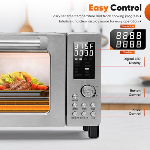 Bravo Pro Convection Air Fryer Toaster Oven Combo (Stainless Steel)