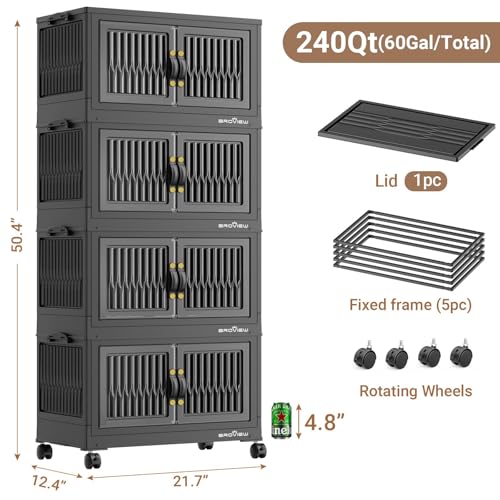 240Qt Stackable Storage Bins with Lid (4 Count)