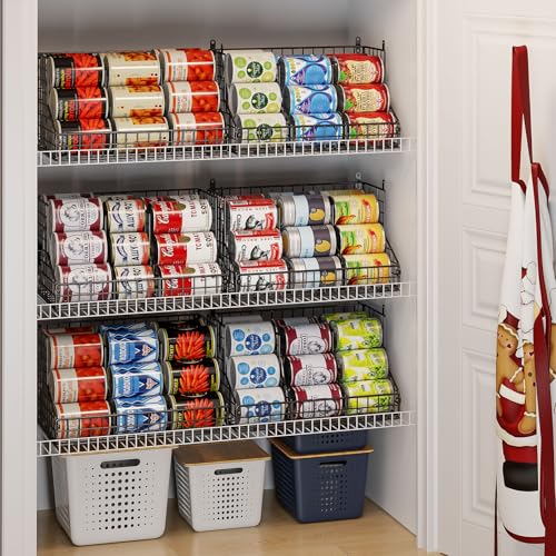 4 Pack Stackable Can Rack Organizer for Pantry Storage (L-(4 pack))
