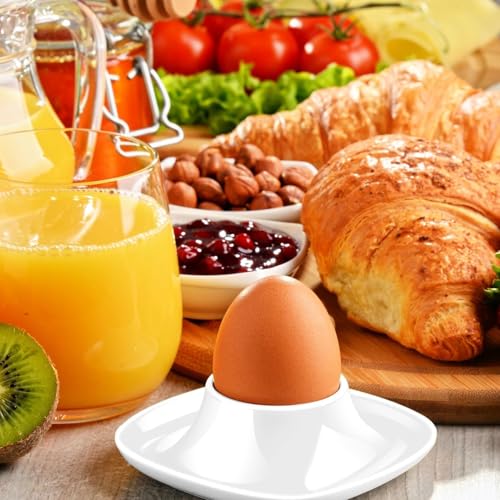Soft Boiled Egg Cups (4 Pack / Square Style, White)