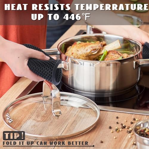 4 Pack Silicone Trivet Mats (9x9in / 04 Black)