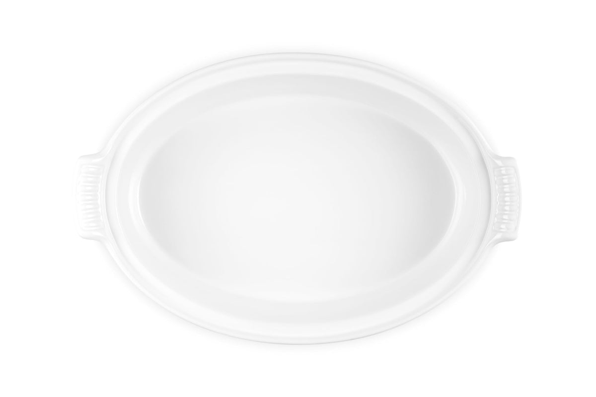 Stoneware Heritage Covered Oval Casserole (White)