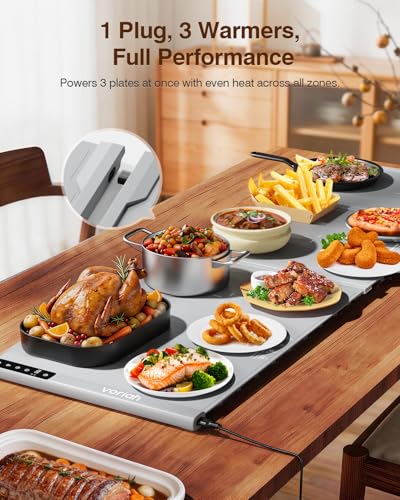 54'' Food Warming Mat with Heat (2X-Large-54*16'' / Silver Gray)