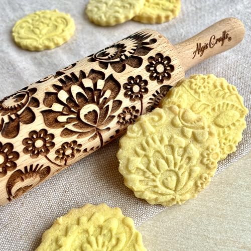 FLOWERS 3 Kid Rolling Pin Set with Damask