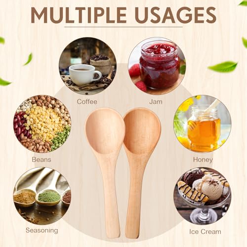 100 Pcs Small Wooden Spoons (Mix Color)
