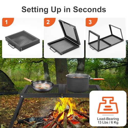 Portable Folding Charcoal Grills for Outdoor Cooking Bonfire BBQ (set1)
