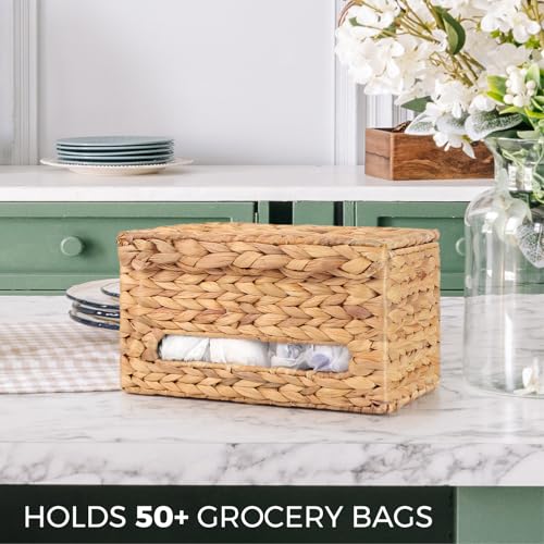 Trash Bag Holder with Scalloped Lid 13 (Light Brown)