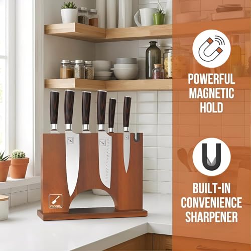 Magnetic Knife Block with Built (Magnetic / 12.23*4.07*10.21 Inch)