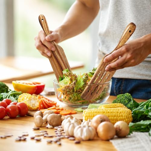 Spurtle Set Natural Acacia Wooden Kitchen Utensils Set of 4