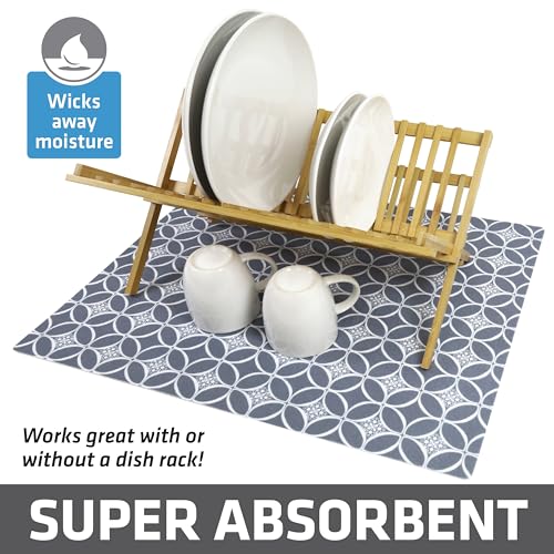 Jumbo XL Dish Drying Mat (Indigo Grey / 19" x 24")