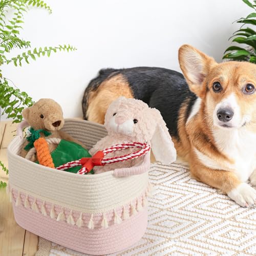Storage Baskets 3 Packs (White & Pink / 3 Pack)
