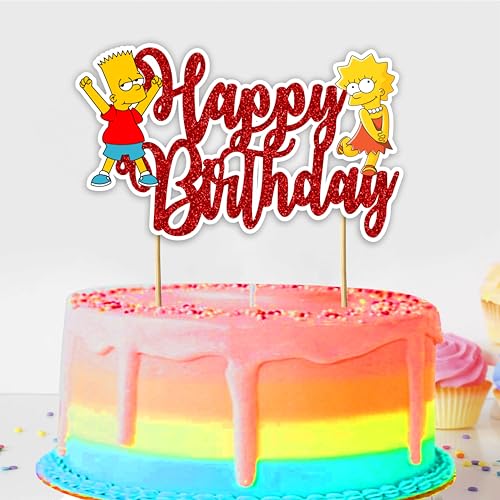 Brt Simpson Happy Birthday Cake Topper (10 Count)