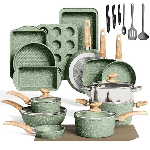 Pots and Pans Set (Green / 30-piece)