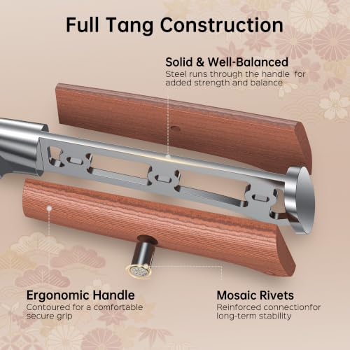 5 Inch Japanese Utility Knife with Full Tang Rosewood Handle (5 inch utility knife)
