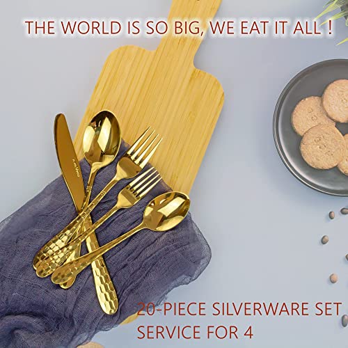 20 Piece Silverware Set for 4 (Gold)