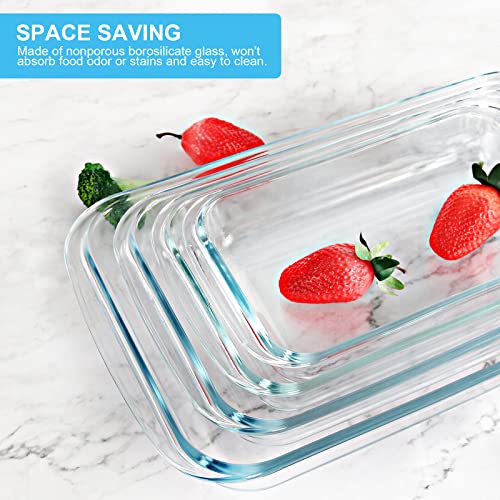 8 Pieces Glass Baking Dish with Lids (8 Count)