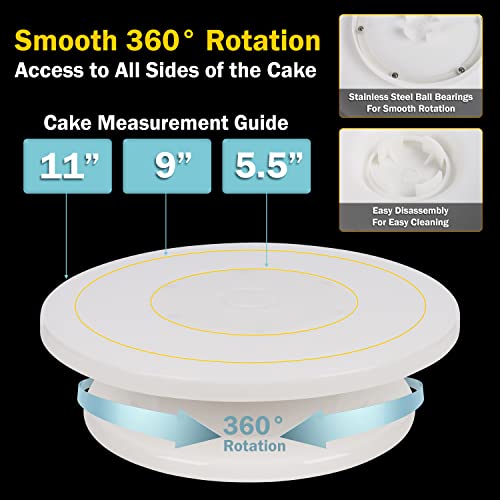 11 Inch Rotating Cake Stand (Turntable & Decorating Kit)