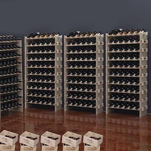Wine Rack Solid Wood Stackable Storage Wooden Wine Rack Wine Cabinet (Natural Color / 60bottles)