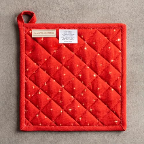 Pot Holders 100% Cotton Potholders (107 - Noel / 8" x 8" (Pot Holder Pack of 1))