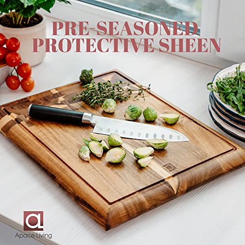 Acacia Wood Cutting Board with Juice Groove