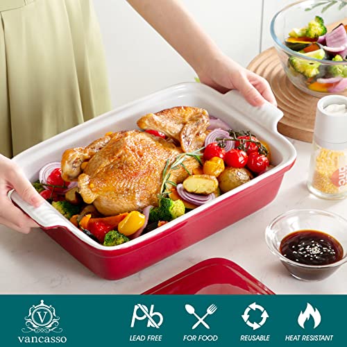 Blossom Casserole Dish With Lid (Red / 3.8 Quart)