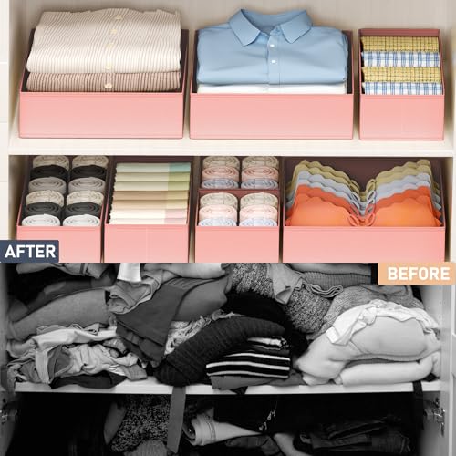 Drawer Organizer Clothes (Pink / 16 Pack)