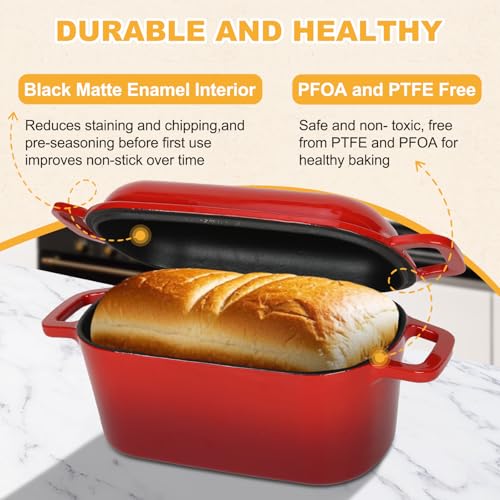 3.6QT Oval Enameled Cast Iron Dutch Oven