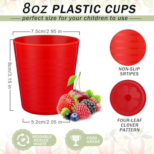 36 Pcs Kids Plastic Cups 8 oz Drinking Toddler Cups (Rainbow)