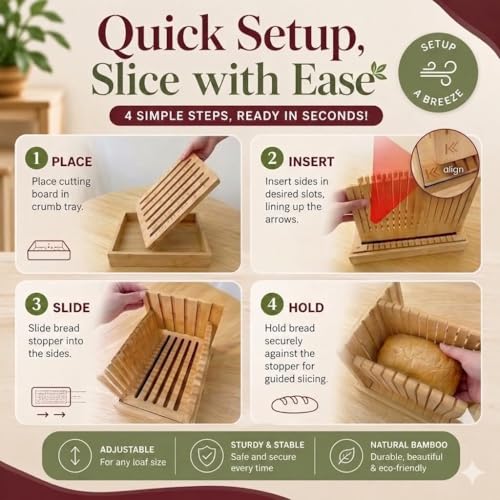 Bread Slicer For Homemade Bread (1/2" and 1/3" thick slices)