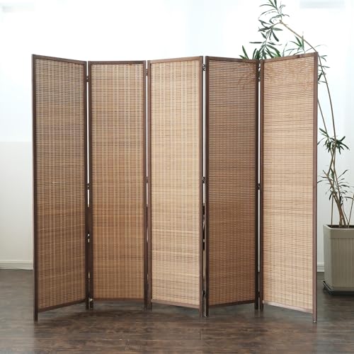 5 Panel Bamboo Room Divider (Brown / 5 Panel)
