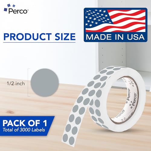 Grey Round Circle Dot Sticker 1 (Grey / 0.5 Inch)