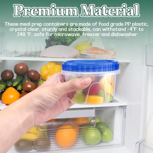 12 Pack Freezer Containers with Screw On Lids (12oz-12pack)
