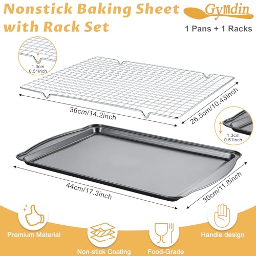 Baking Sheet with Cooling Rack (2 PCS Baking Pan Set)