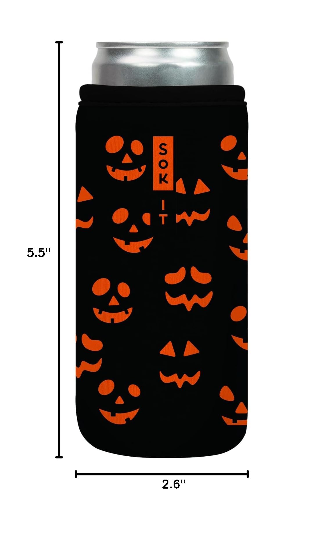 CanSok Sleeve for Beer & Soda Insulated Neoprene Cover (Fright Night Lights / 12oz Slim Can Sleeve)