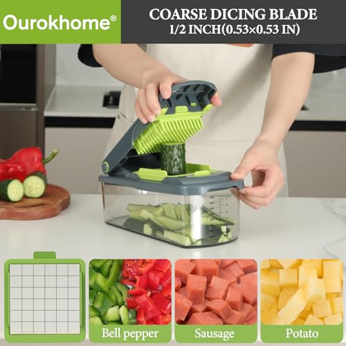 Vegetable Chopper Cutter with Container (2 Count (Blade))