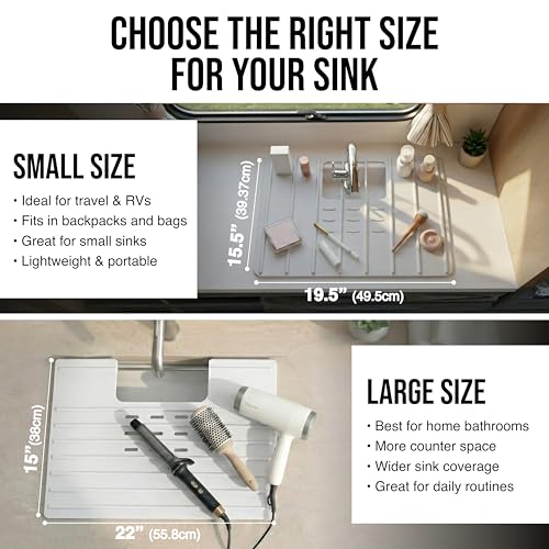 Travel Size Bathroom Sink Cover for Counter Space