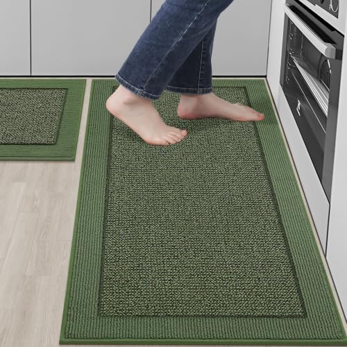 Kitchen Rugs Set of 2 (Green / 20"x32"+20"x48" (Rectangular))
