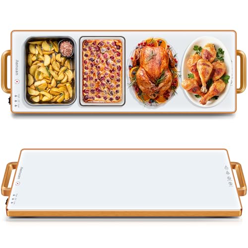 Warming Trays for Buffets Party (White / Long 31.5"x11.8")