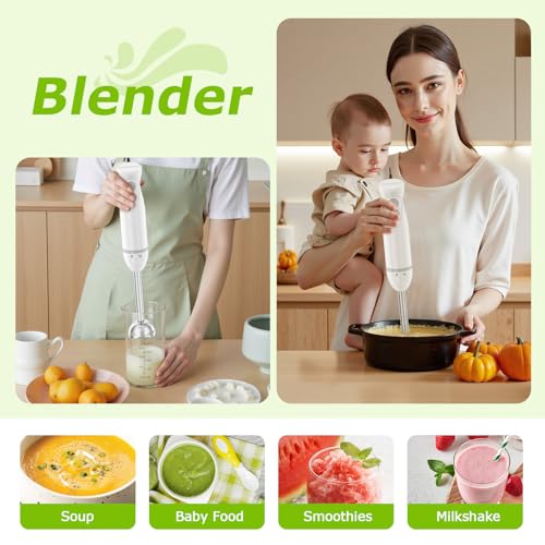Hand Blender 4 (White / With 3 attachment)
