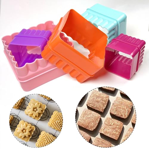 Cookie Biscuit Cutter Set (Square Shaped, 5 Pack)