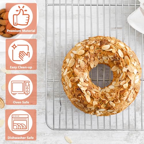 4 Pcs Baking Wire Rack for Cooling (8.6 + 9.7+ 11.6 + 15.3 Inch)
