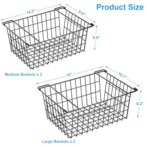 Freezer Organizer Bins Baskets for Chest Deep Freezer 4Pcs (extra large)