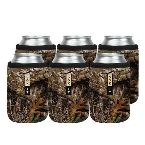 CanSok 6 Pack Sleeve for Beer & Soda Insulated Neoprene Cover (RealTree Edge Camouflage / 12oz Can Sleeve - 6 Pack)